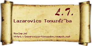 Lazarovics Tonuzóba névjegykártya